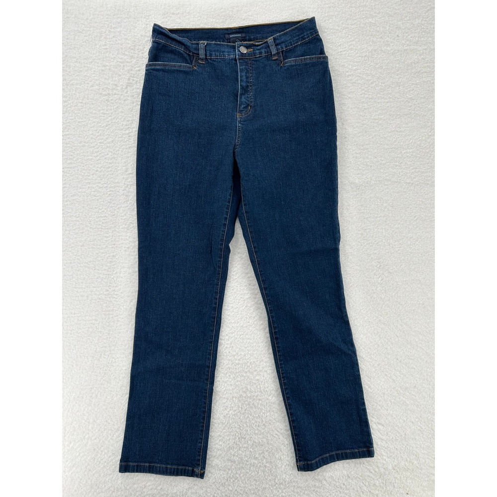 Westbound Womens Dark Wash Straight Leg Jeans‎ 10 Regular High Rise Blue